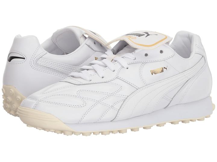 Puma King Avanti Premium (puma White/puma Team Gold/whisper White) Men's Lace Up Casual Shoes