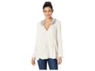 Lucky Brand Embroidered Peasant Top (birch) Women's Blouse