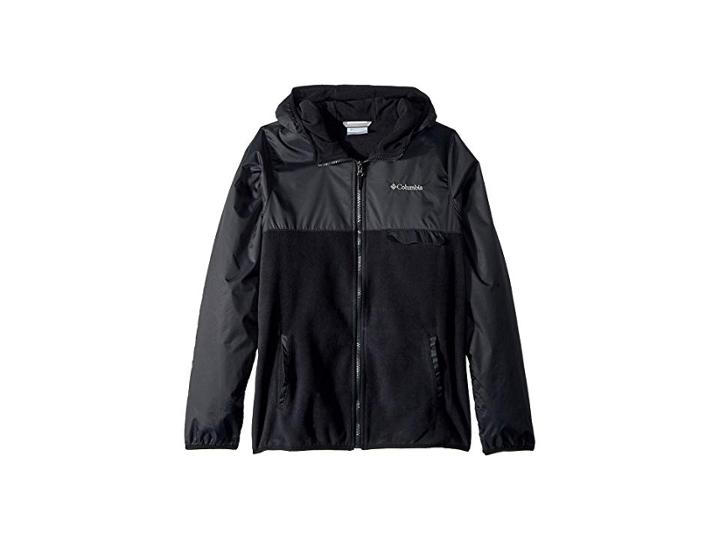 Columbia Kids Mountain Sidetm Overlay Full Zip Fleece (little Kids/big Kids) (black) Boy's Fleece