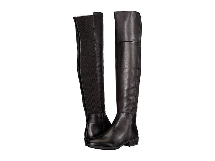 Sam Edelman Pam (black Leather Modena Calf Leather/ribbed Stretch Knit) Women's Shoes