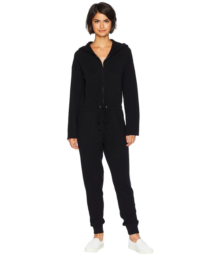 Juicy Couture Sweater Cashmere Jumpsuit (pitch Black) Women's Jumpsuit & Rompers One Piece