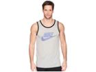 Nike Ace Logo Tank Top (dark Grey Heather/black/purple Slate) Men's Sleeveless