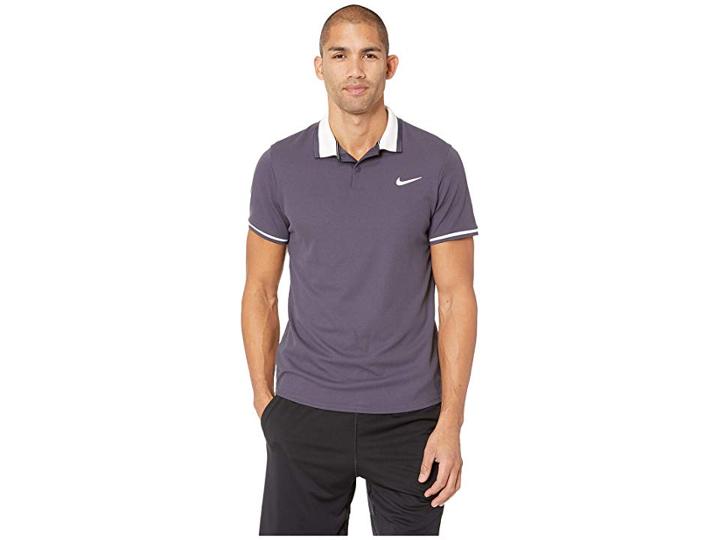 Nike Nikecourt Advantage Polo Classic (gridiron/gridiron/white/peat Moss) Men's Clothing