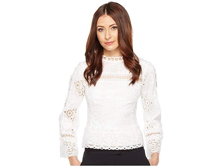 Nanette Lepore Eyes Have It Top (white) Women's Clothing