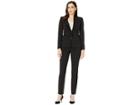 Tahari By Asl Pebble Crepe Ruffle Pants Suit (black) Women's Suits Sets