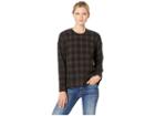 Kenneth Cole New York Printed Sweatshirt (road Plaid Black) Women's Sweatshirt