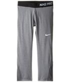 Nike Kids Pro Cool Training Capri (little Kids/big Kids) (dark Grey Heather/dark Grey/black/white) Girl's Casual Pants