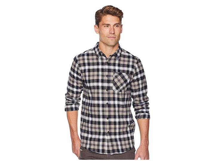 Volcom Caden Plaid Long Sleeve (black) Men's Clothing