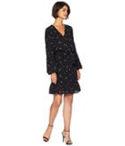 Juicy Couture Rose Floral Flirty Dress (pitch Black Floral Riot) Women's Dress