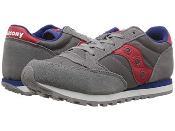 Saucony Kids Originals Jazz Original (big Kid/little Kid) (grey/red) Boys Shoes