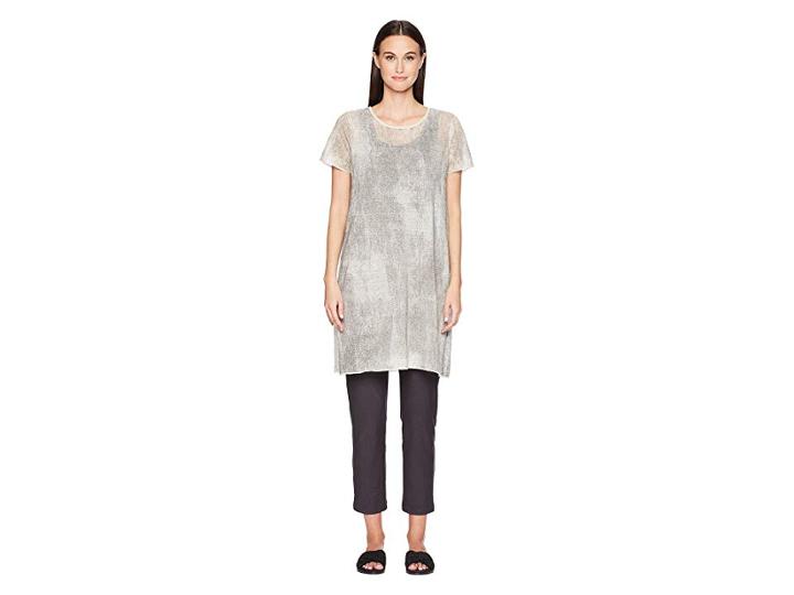 Eileen Fisher Roundneck Tunic (bone) Women's Clothing