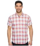 Robert Graham Torres Short Sleeve Woven Shirt (magenta) Men's Clothing