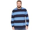 Nautica Big & Tall Big Tall Rugby Stripe (navy) Men's Long Sleeve Pullover