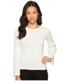 Vince Camuto Specialty Size Petite Ribbed Bell Sleeve Crew Neck Sweater (antique White) Women's Sweater