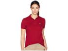 Lacoste Short Sleeve Two-button Classic Fit Pique Polo (bordeaux) Women's Clothing