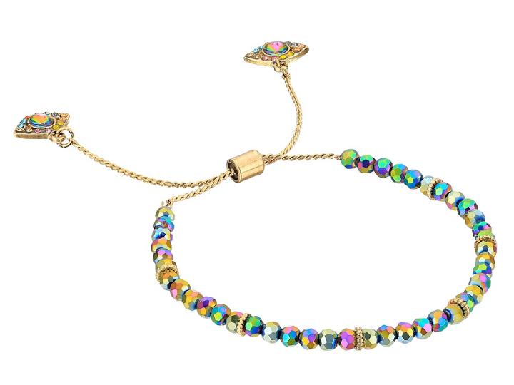 Steve Madden Beaded Casted Dangle Anklet (gold) Bracelet