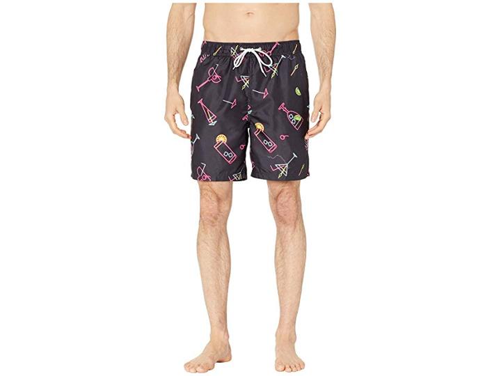 U.s. Surf Club Neon Cocktails Swim Shorts (black) Men's Swimwear