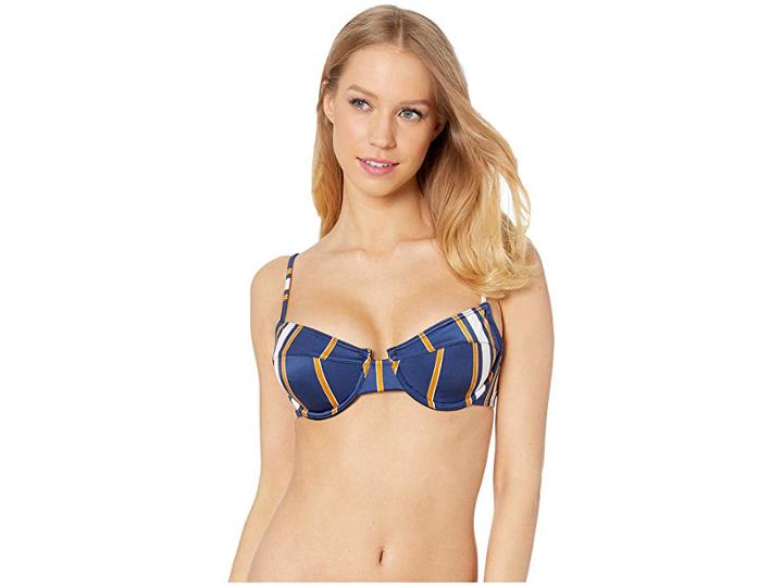 Roxy Romantic Senses Regular Underwire Swimsuit Top (medieval Blue Macy Stripe Swim) Women's Swimwear