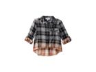 Maddie By Maddie Ziegler Bleached Flannel Top W/ Tab Sleeves (big Kids) (grey) Girl's Clothing