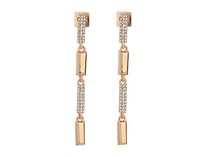 Vince Camuto Rose Gold Pave Linear Earrings (rose Gold) Earring