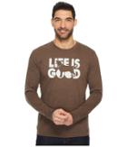 Life Is Good Fetch Life Is Good(r) Long Sleeve Crusher Tee (heather Rich Brown) Men's Short Sleeve Pullover