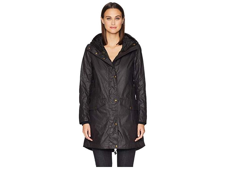 Belstaff Bayford Signature 6 Oz Waxed Cotton Parka (deep Mauve) Women's Coat