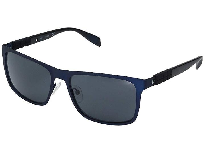 Guess Gf0169 (satin Navy/smoke Lens) Fashion Sunglasses