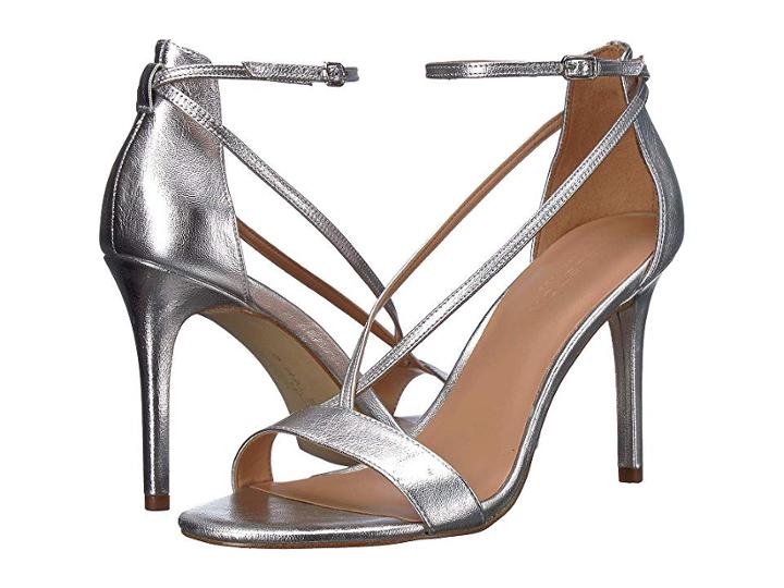 Halston Heritage Evie Heels (silver Metallic) Women's Shoes