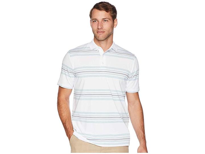 Callaway Regimental Space Dye Striped Polo (bright White) Men's Short Sleeve Pullover