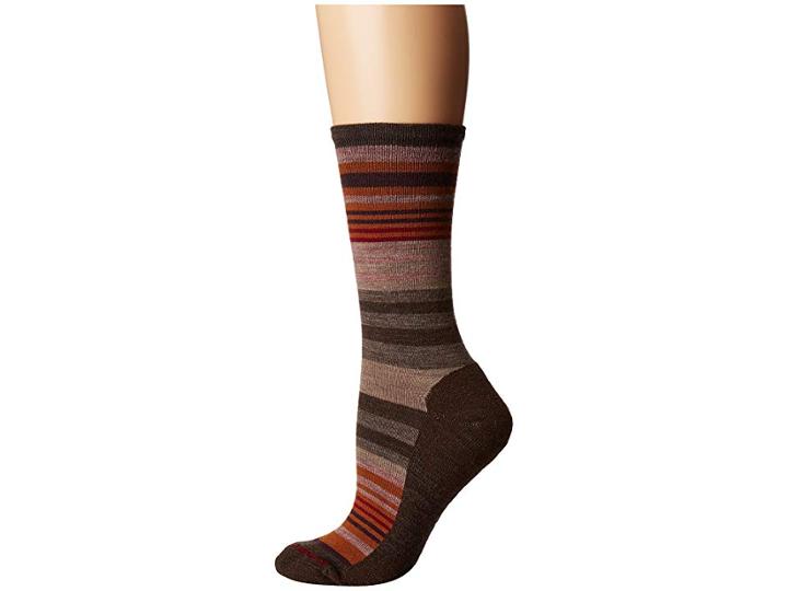 Smartwool Jovian Stripe (chestnut Heather) Women's Crew Cut Socks Shoes