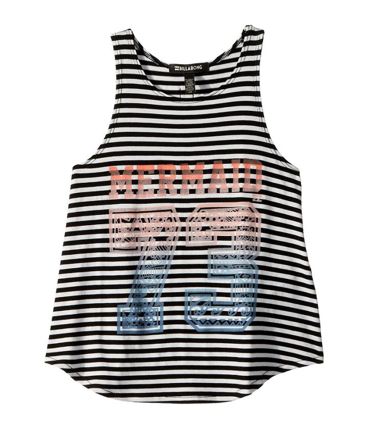Billabong Kids Light Of Dawn Tank Top (little Kids/big Kids) (black/white) Girl's Sleeveless