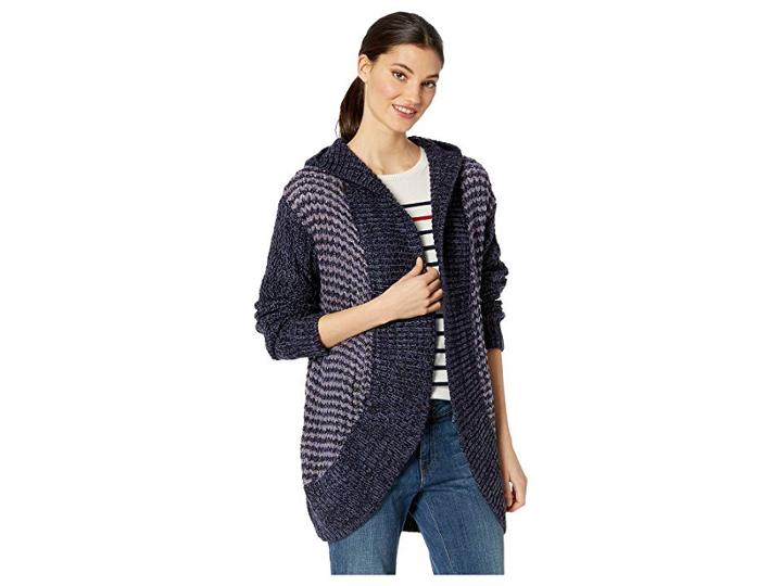 Miss Me Knit Cardigan With Hood (navy) Women's Clothing