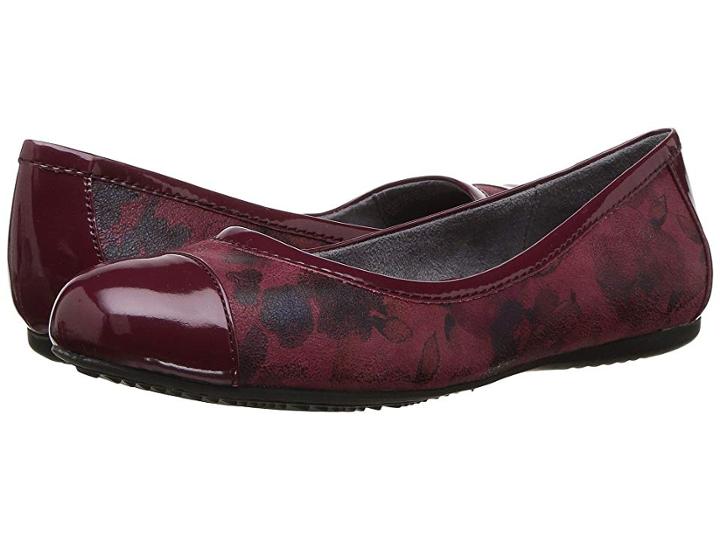 Softwalk Napa (dark Red Romantic Floral) Women's Flat Shoes