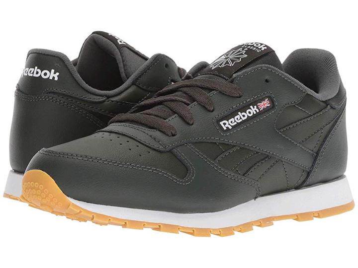 Reebok Kids Classic Leather (little Kid) (dark Cypress/white) Boys Shoes
