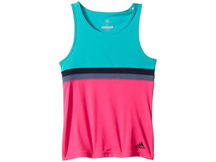 Adidas Kids Tennis Club Tank Top (little Kids/big Kids) (hi-resolution Aqua) Girl's Sleeveless
