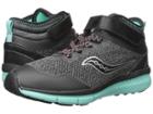 Saucony Kids Ideal Mid (little Kid/big Kid) (black/turquoise) Girls Shoes