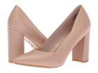 Nine West Astoria Block Heel Pump (light Natural Leather) High Heels
