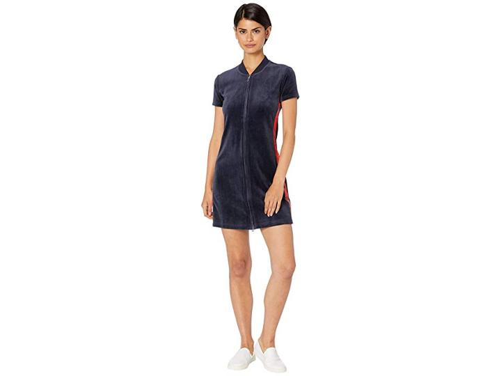 Juicy Couture Satin And Velour Mix Dress (regal City Rouge Angel) Women's Dress