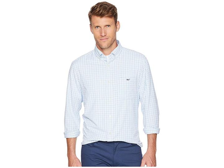 Vineyard Vines Pepperbush Plaid Classic Tucker Shirt (spinnaker) Men's Clothing