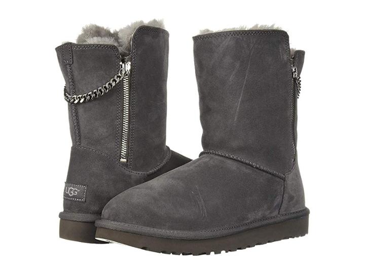 Ugg Classic Short Sparkle Zip (charcoal) Women's Zip Boots