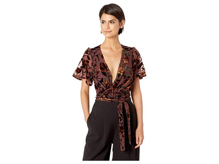 Astr The Label Veda Bodysuit (golden Rust Floral) Women's Clothing