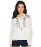 Roper 1318 Solid Georgette Blouse (white) Women's Long Sleeve Pullover