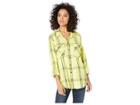 Sanctuary Boyfriend For Life Shirt (cyber Plaid) Women's Clothing