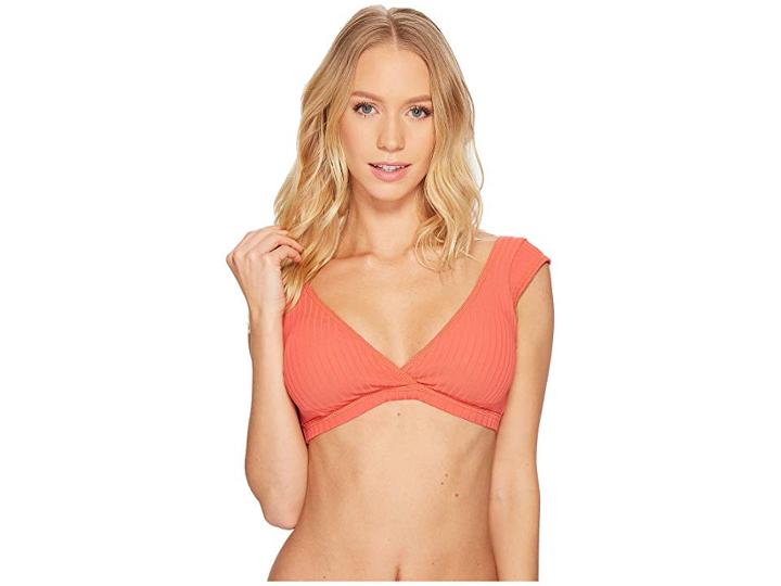Seafolly Inka Rib Wrap Front Crop Top (spice) Women's Swimwear