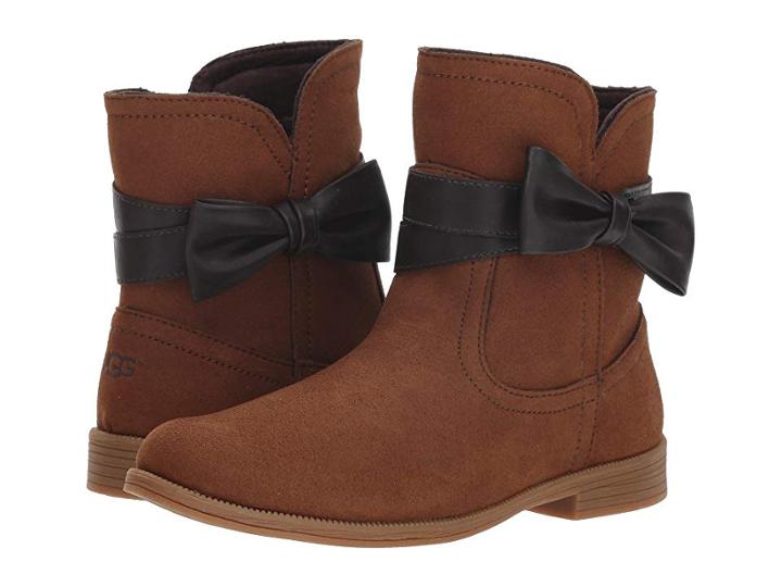 Ugg Kids Joanie Bow Boot (toddler/little Kid/big Kid) (cognac) Girls Shoes