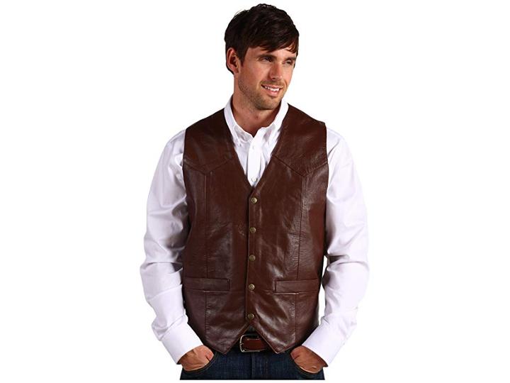 Roper Saddle Western Vest (brown) Men's Vest