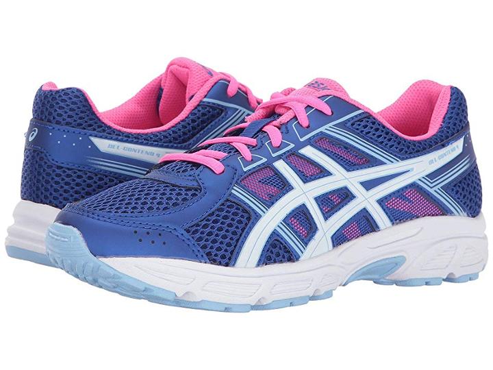 Asics Kids Gel-contend 4 Gs (little Kid/big Kid) (blue Purple/white/airy Blue) Girls Shoes