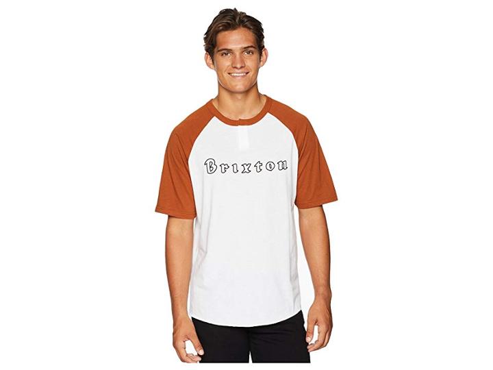 Brixton Proxy Iii Short Sleeve Henley (white) Men's Clothing