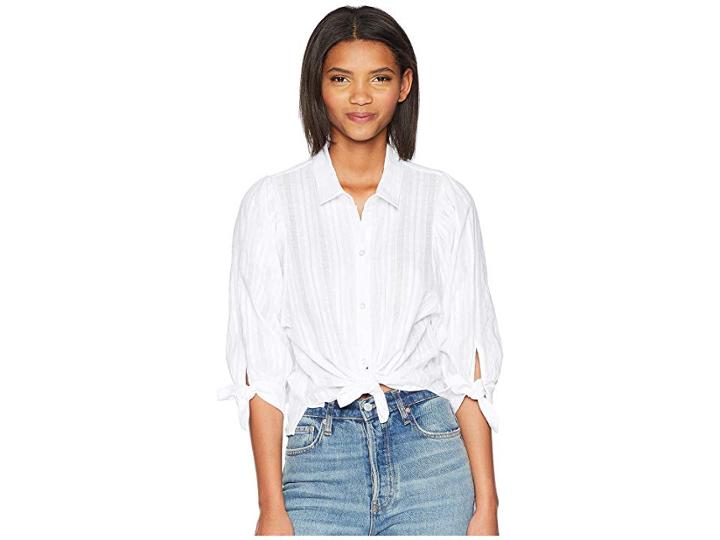 Bcbgeneration 80s Sleeve Oversized Button Down (optic White) Women's Clothing