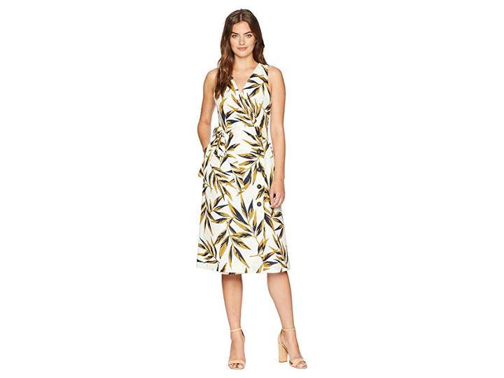 J.o.a. Button Up Wrap Dress (ivory) Women's Dress